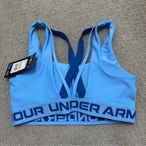 Under Armour Light Blue Sports Bra crossback mid strappy new NWT small S